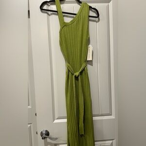 New Shoulder Belted Maxi Dress In Lime Sz S
